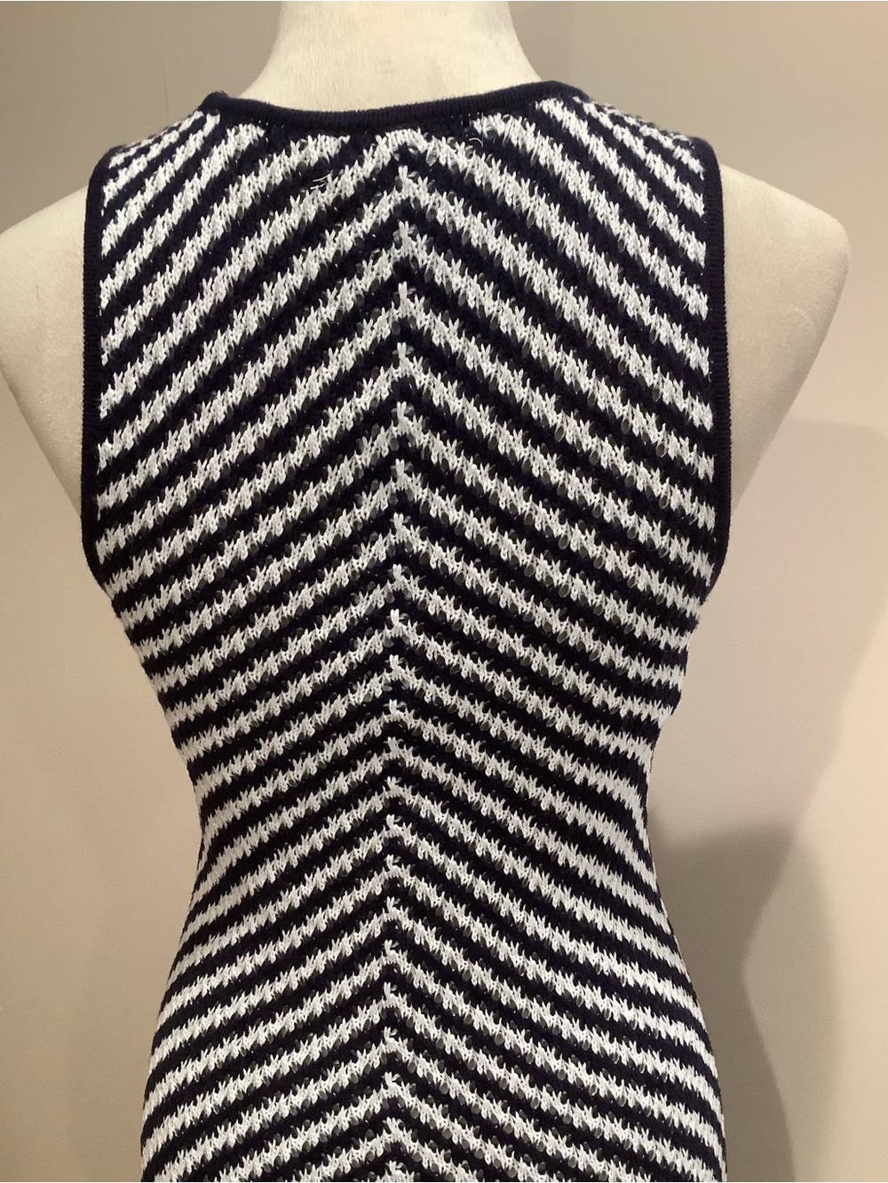 House Of Harlow 1960 Navy Blue & White Bodycon Knit Maxi Dress Size S, NWT - Picture 6 of 10